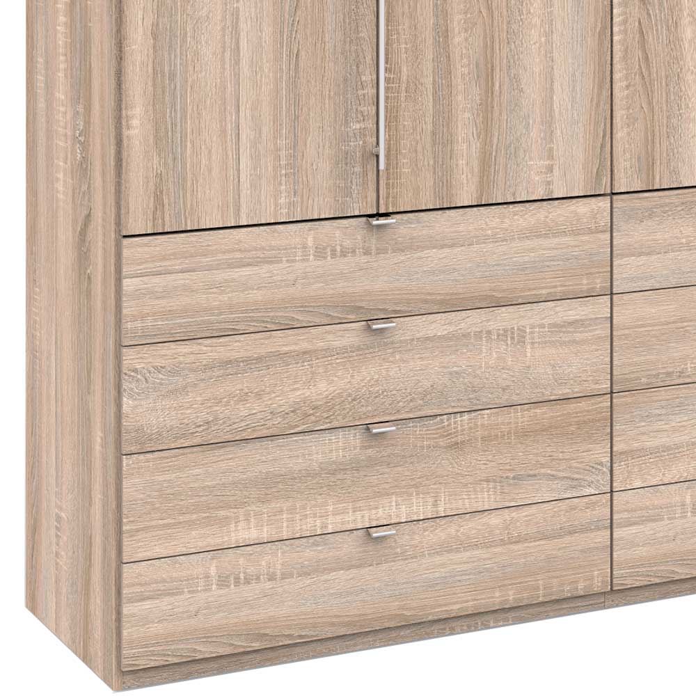 Kombi-Kleiderschrank in Holzdekor Eiche Sägerau - Zayun
