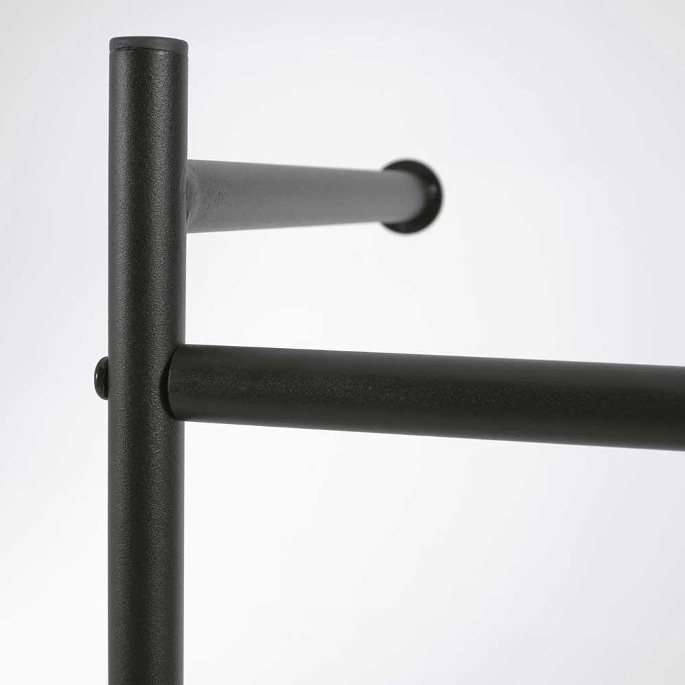 Robuste schwarze Metallkonstruktion mit zwei Kleiderstangen der Garderobe – Lakrym