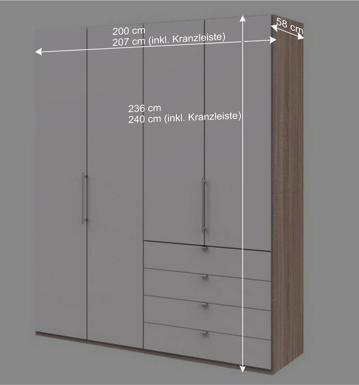 Kleiderschrank fürs Schlafzimmer mit zwei Gleittüren - Vaclyn