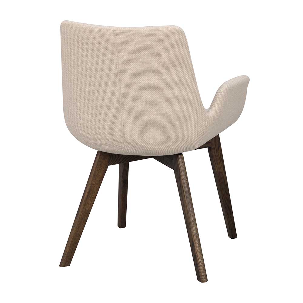 Stühle in Beige & Eiche Dunkelbraun - Invitus (2er Set)