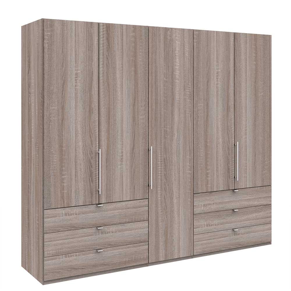 Gleittüren-Kleiderschrank in Holz-Optik - Crenba