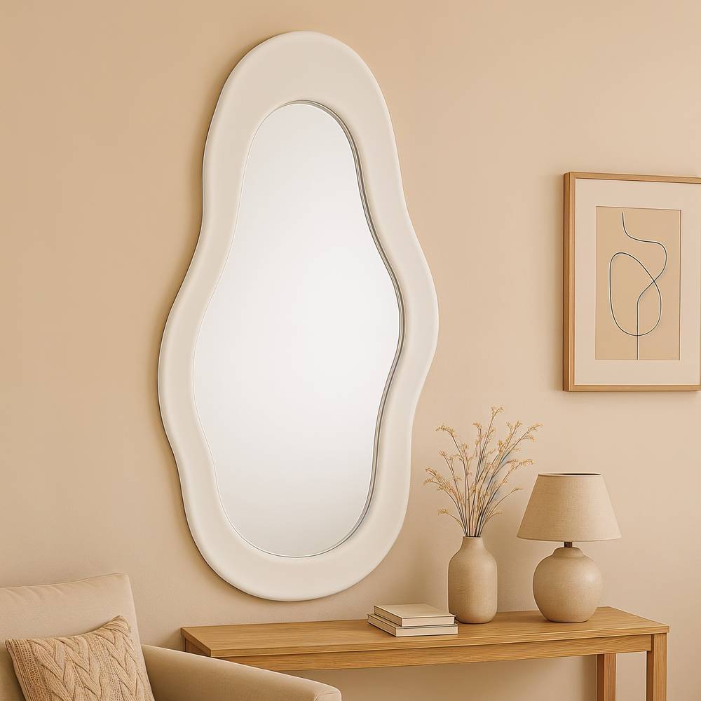Skandi Designspiegel mit Struktur Kalkputz - Usilvea