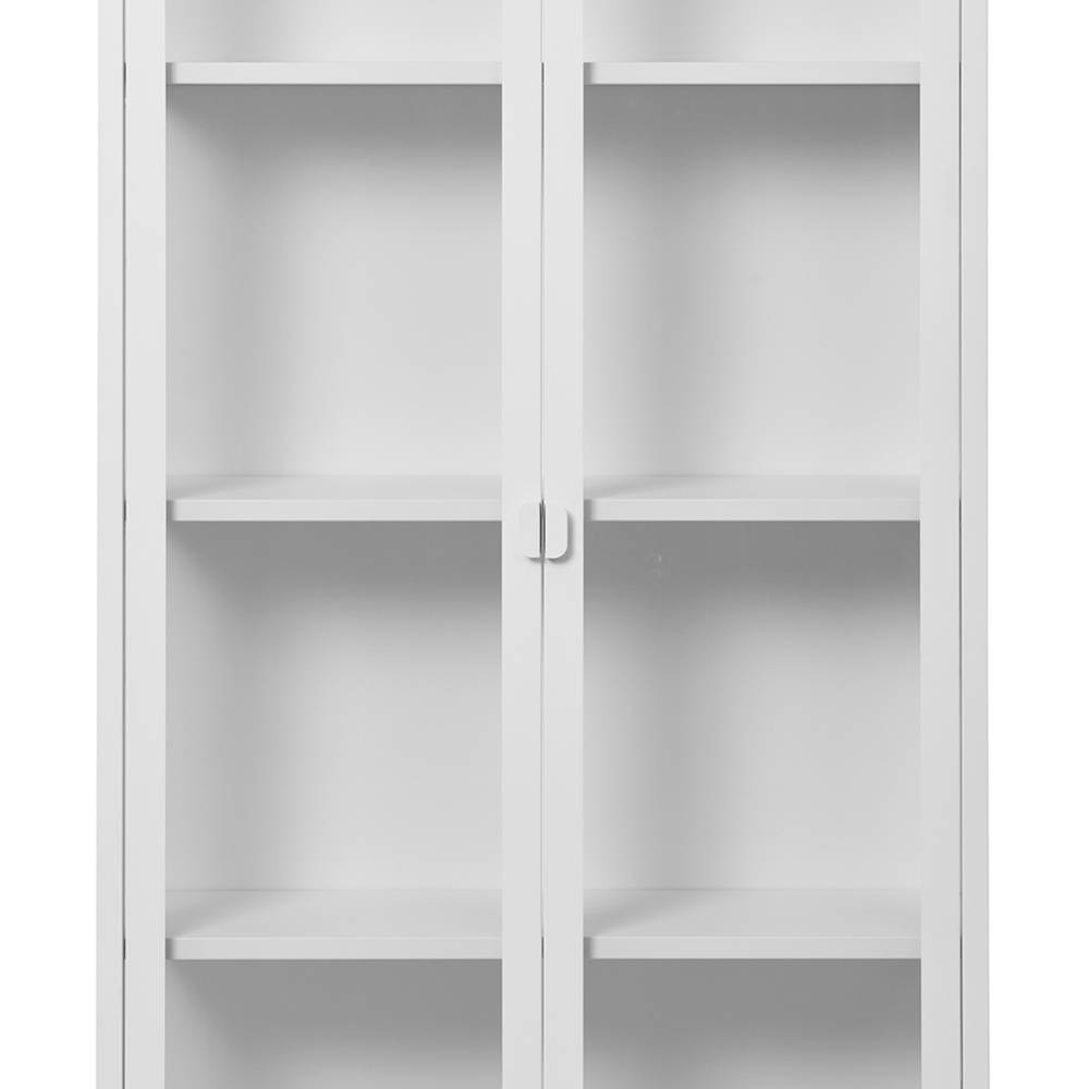 Hohe Vitrine aus Stahl in Weiß - Sancrez
