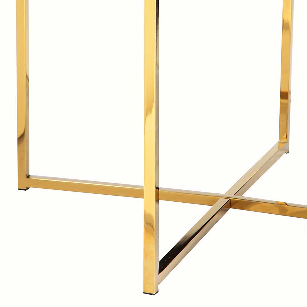 50x42x50 Couchtisch mit Glasplatte Mamor Optik - Ivalin