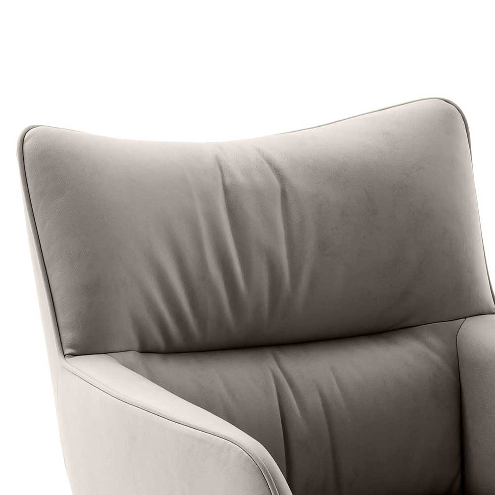 Leder Esstischstühle in Creme - drehbar - Klimaca (2er Set)