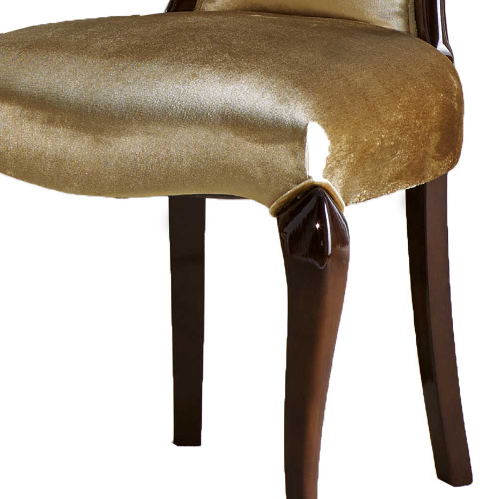Hochwertiger Polsterstuhl aus Samt Beige - Fouzi