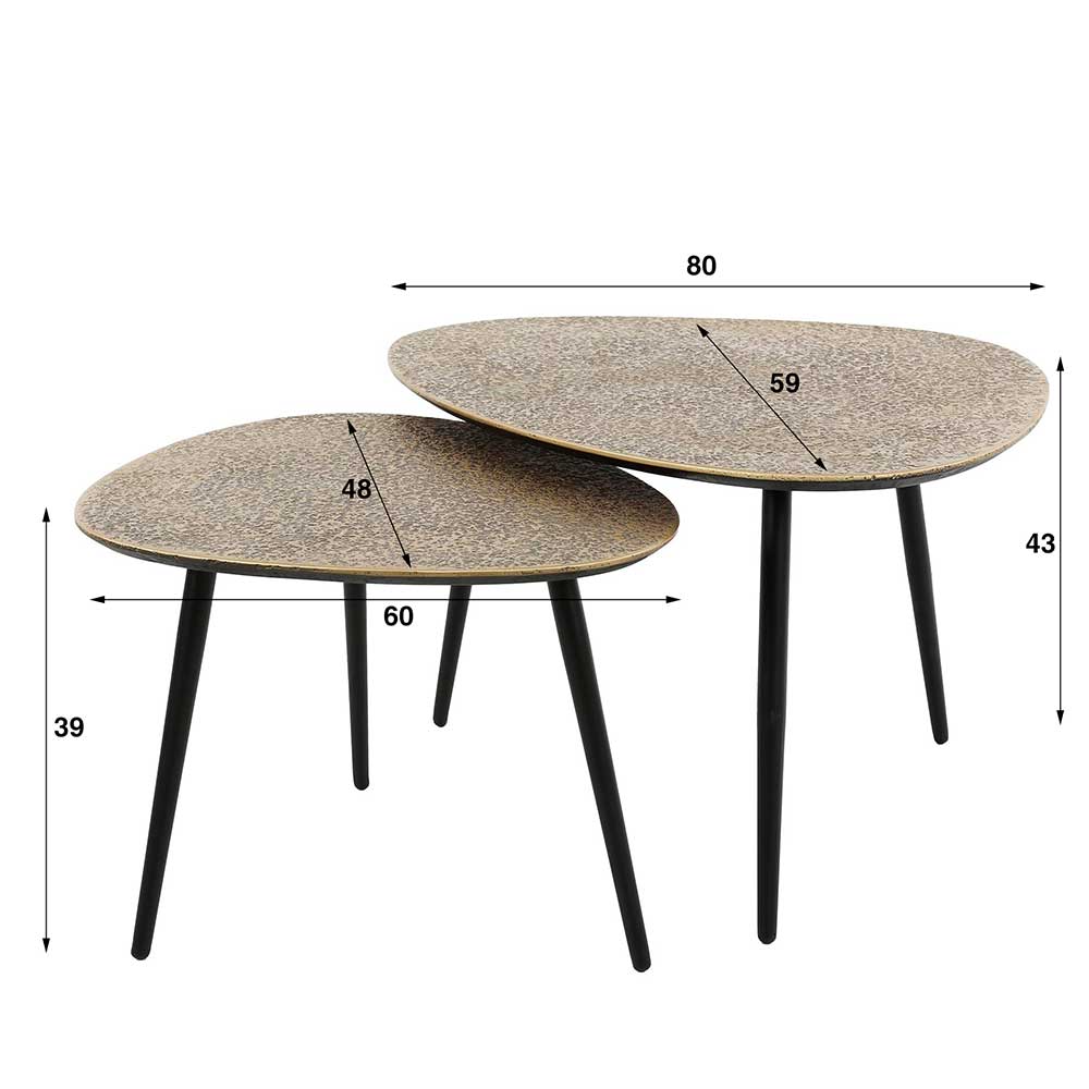 Couchtisch Duo in Bronze - Marliana (zweiteilig)