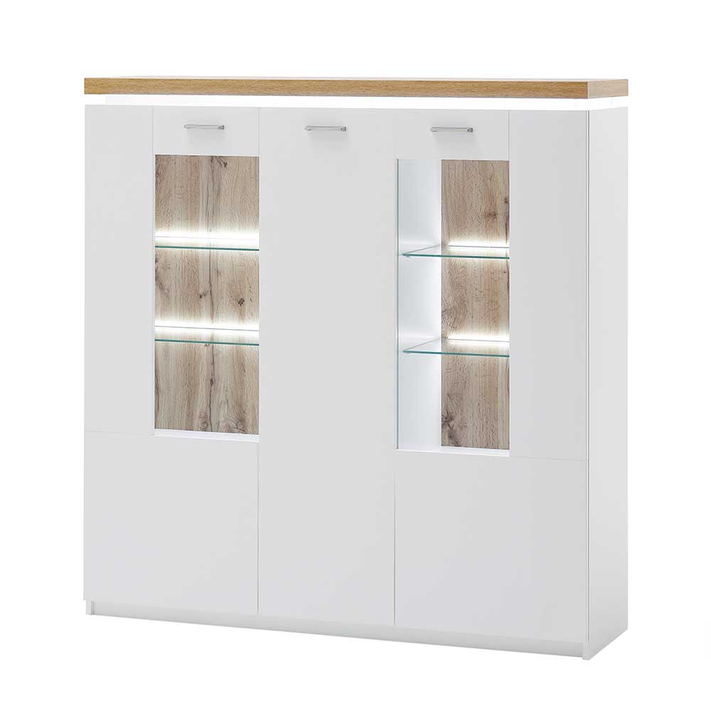 3-türiges Highboard Vitrine beleuchtet LED - Caldri