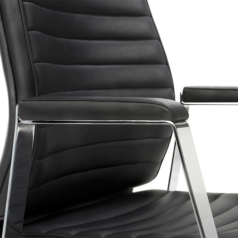 Luxus Bürostuhl aus Echtleder Schwarz - Dario