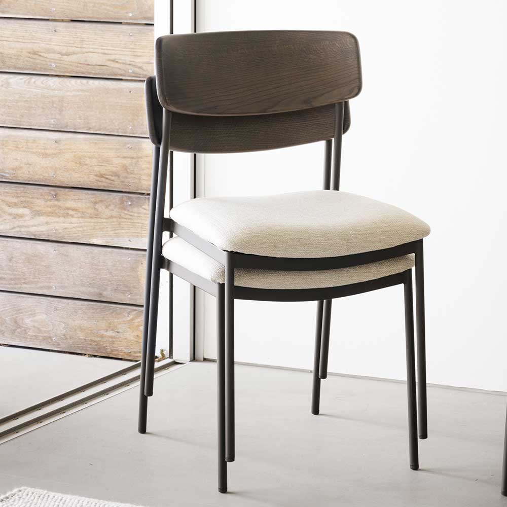 Gepolsterte Stapelstühle modern - Kentura (2er Set)
