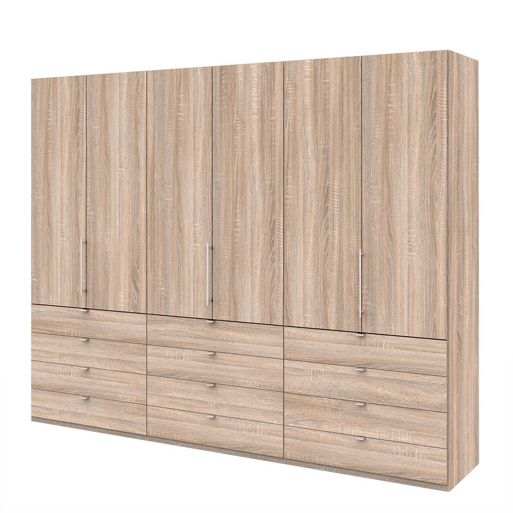 Kombi-Kleiderschrank in Holzdekor Eiche Sägerau - Zayun