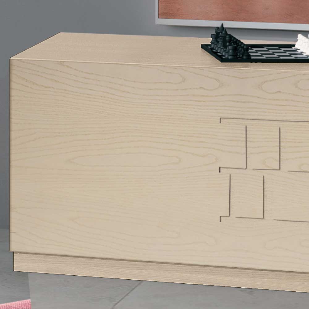 Helles Esche TV Board mit Klappe - Odillava