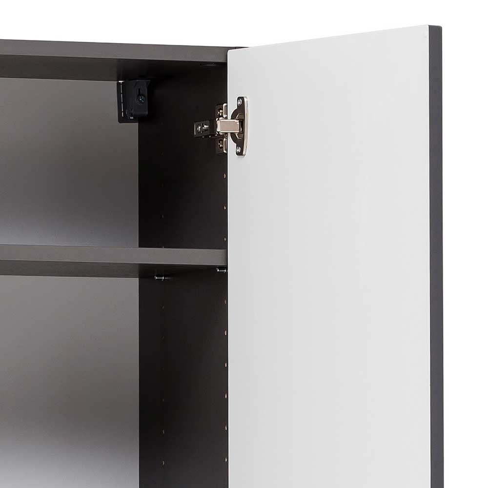 40x185x35 Bad Hochschrank in Grau mit Wildeiche - Agiruan