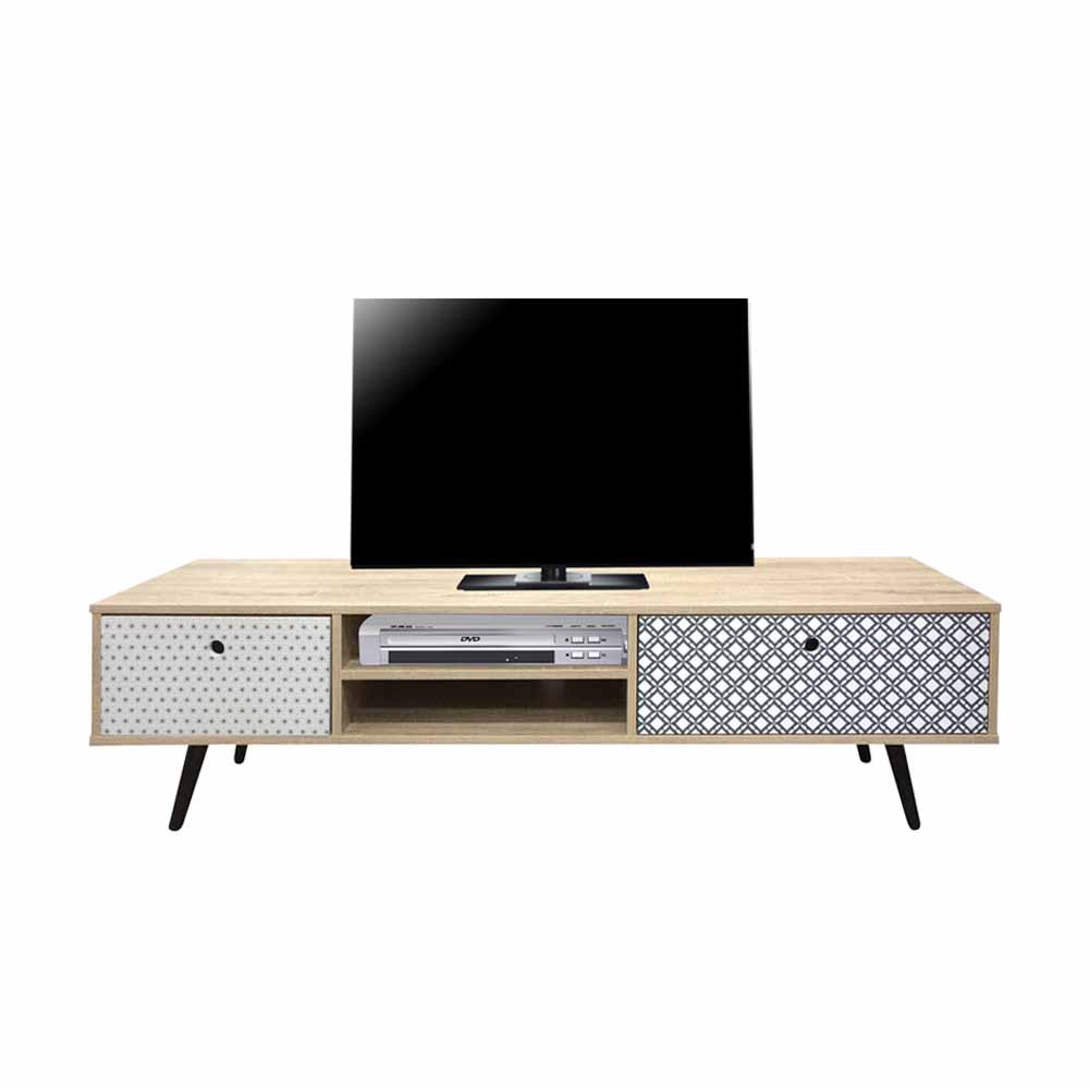 Retro TV Lowboard Drondo mit zwei Schubladen