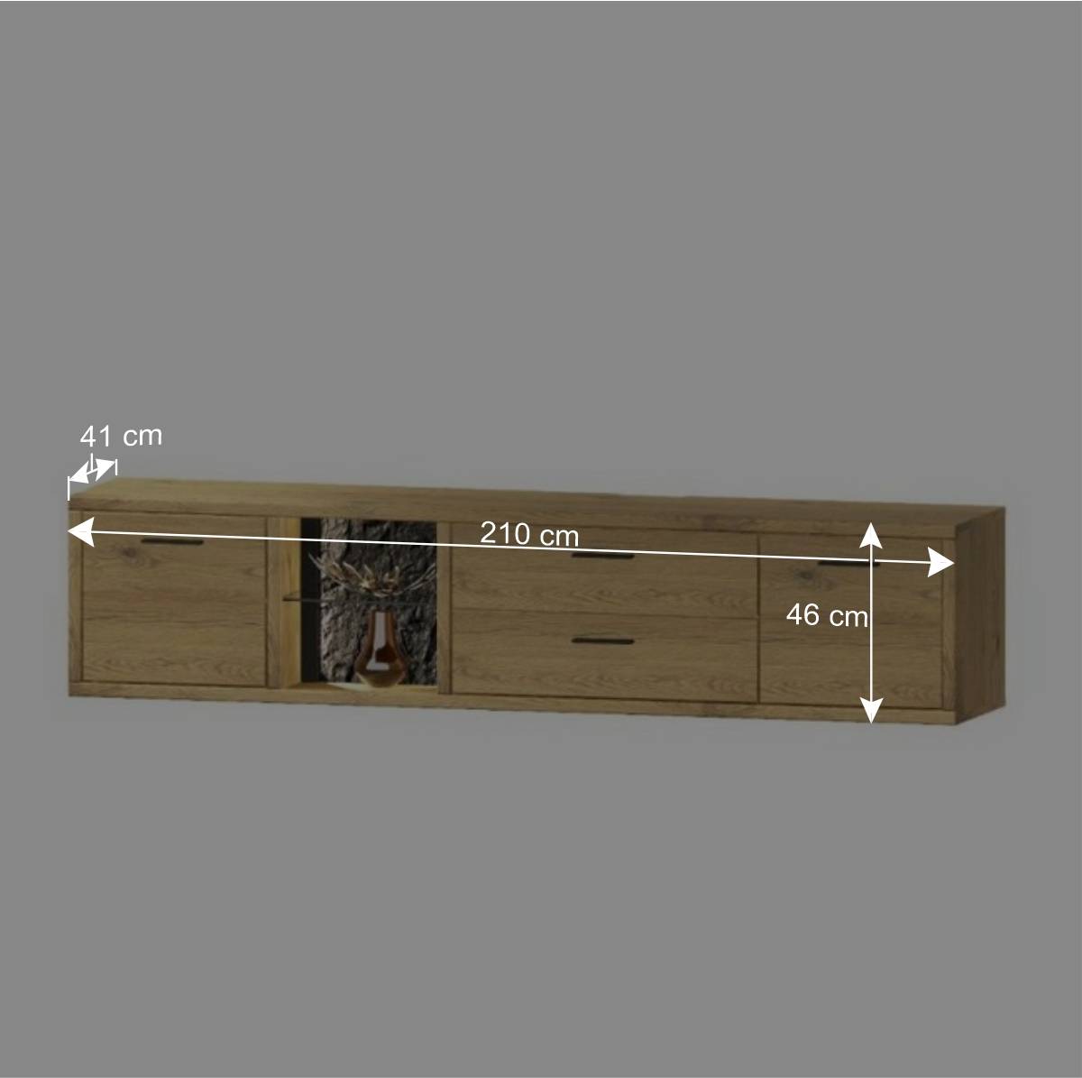 TV Board und Regale Set - Friburgo (dreiteilig)