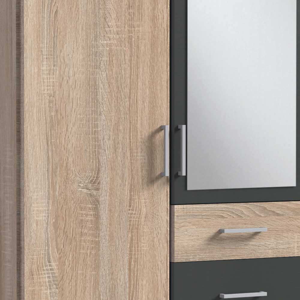 Drehtürenschrank in Eiche Sägerau Optik - Danah