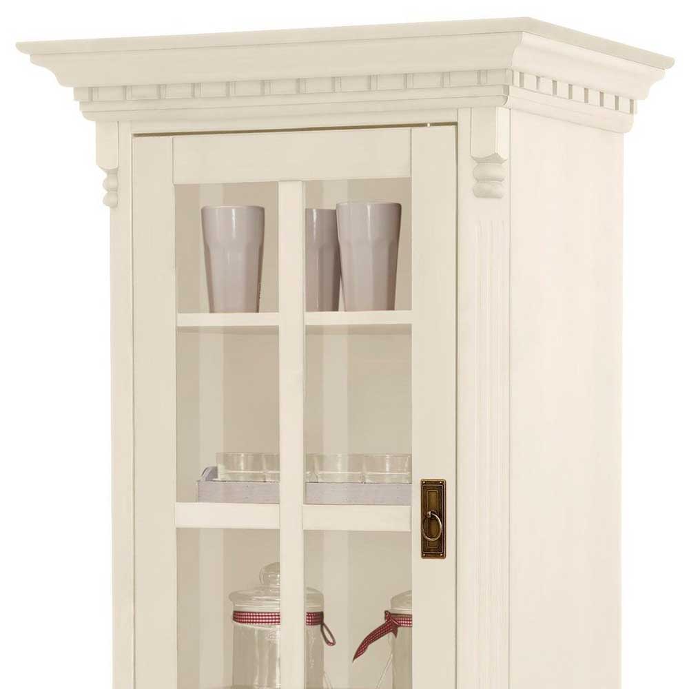 70x203x45 Landhaus Vitrine in Creme - Rospus