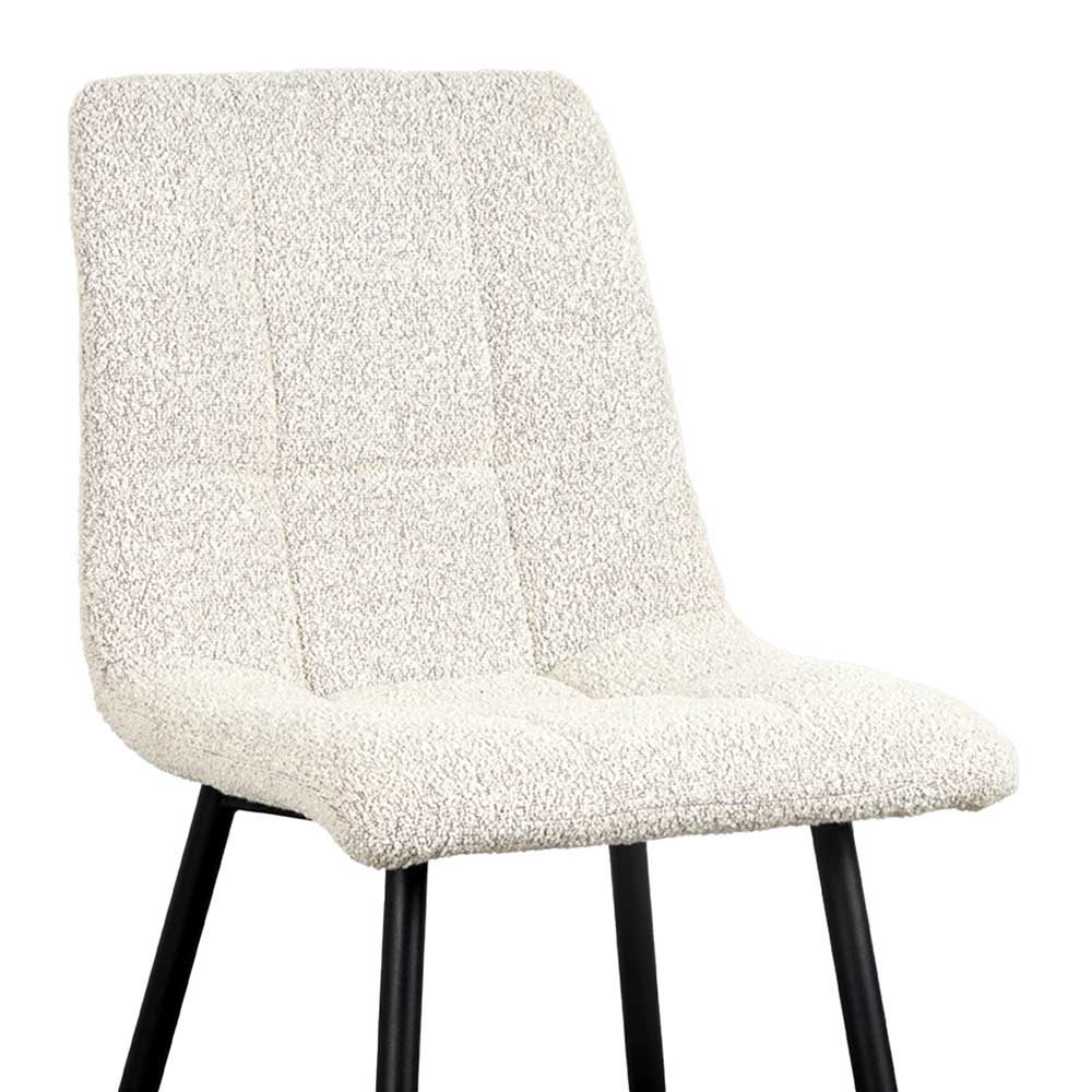 Boucle Polsterstühle in Champagner mit Schwarz - Osasco
