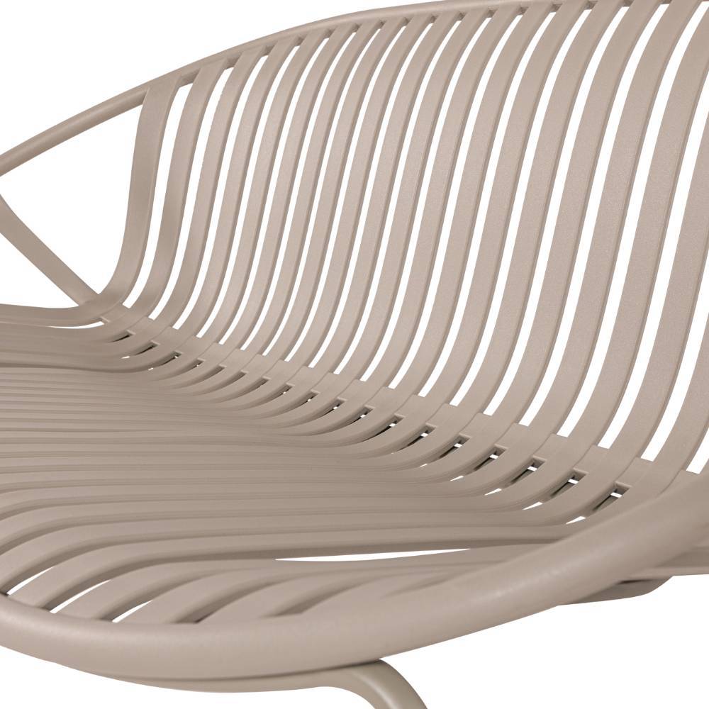 Geschwungene Design-Gartenbank in Beige mit Lamellenstruktur fcr den Auenbereich 2 Licox