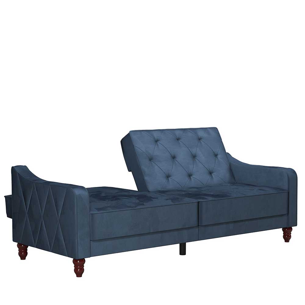 Retro Schlafsofa in Blau und Nussbaum Braun - Ziovarica