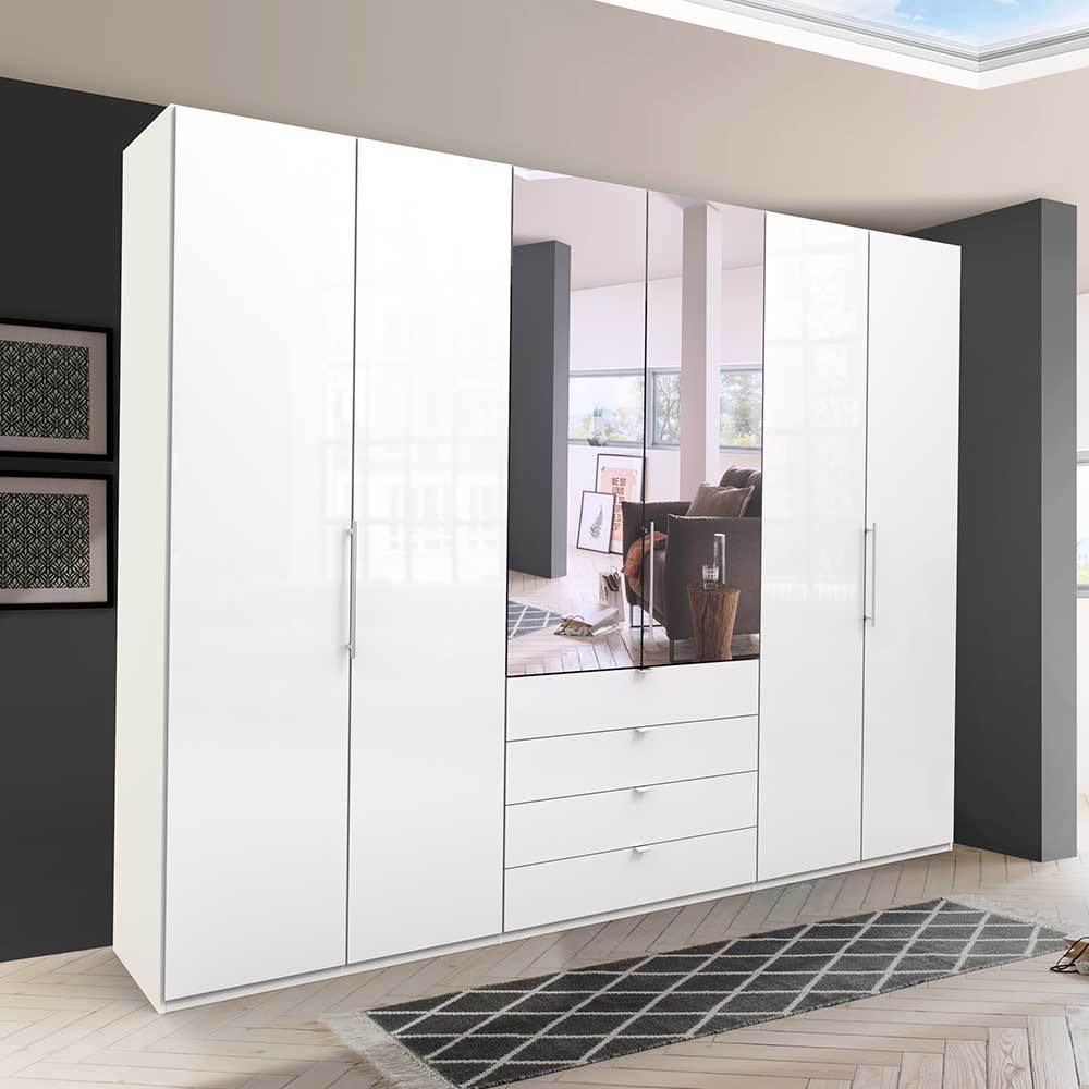 Weißer Kombi-Kleiderschrank in modernem Design - Dolienca