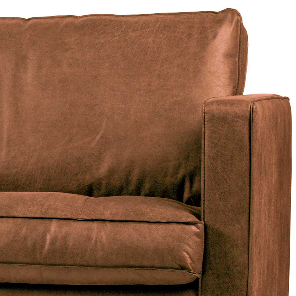 Leder 3-Sitzer Couch in Braun Cognac - Eterna
