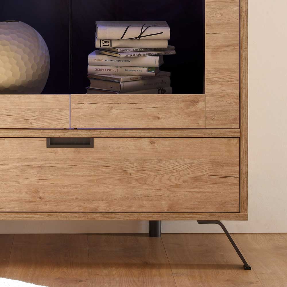 Wohnzimmer Vitrine im Eiche Dekor - Rodonda