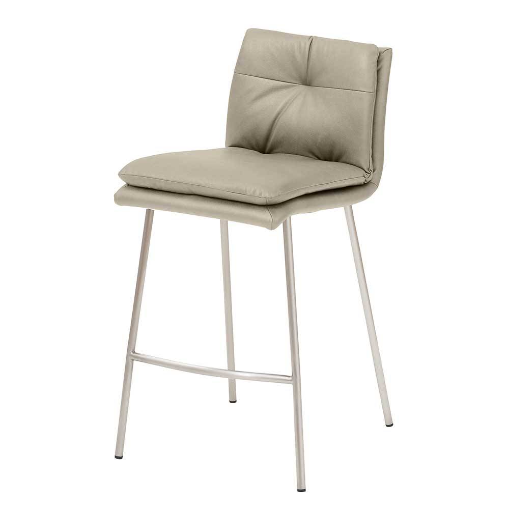 Moderner Tresenstuhl in Taupe & Edelstahl - Eight