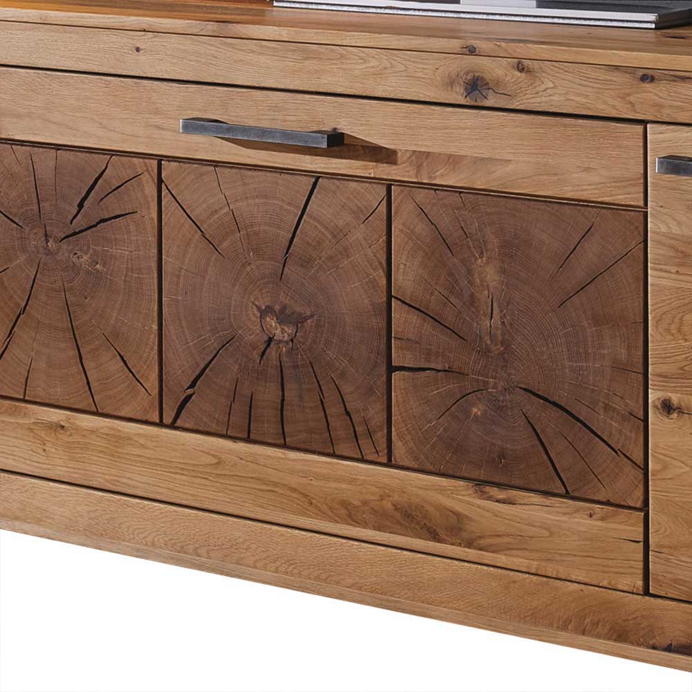 Niedriges Sideboard Troncon aus Wildeiche Massivholz