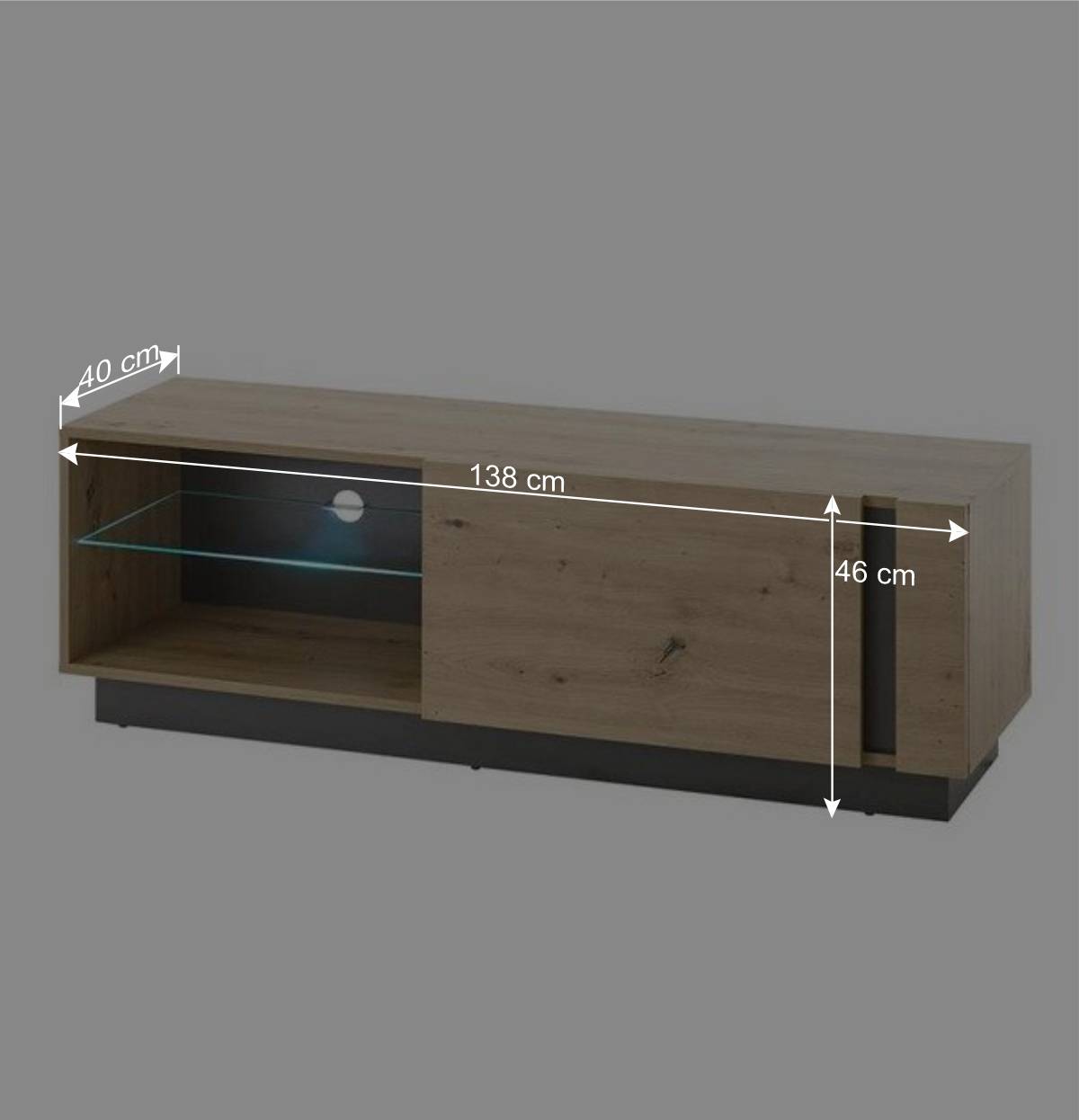 TV Board mit Klappe & Gerätefach - Lairian