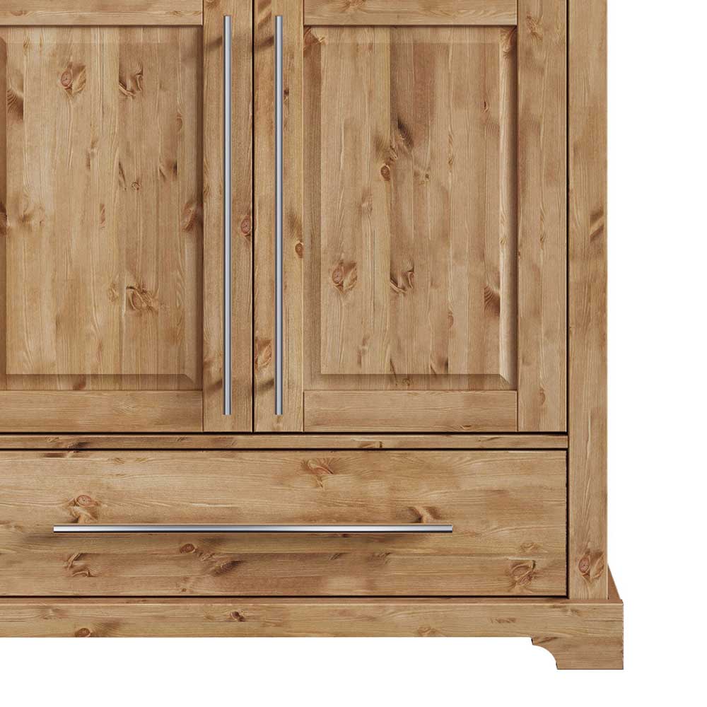 94x133x39 Modern Country Highboard aus Kiefer massiv - Noellisa