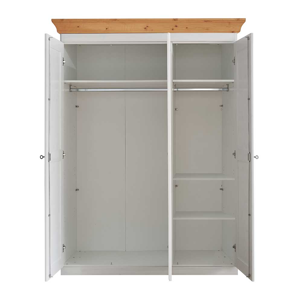 Schlafzimmerschrank in Weiß mit Kiefer Lauge - Oradea I