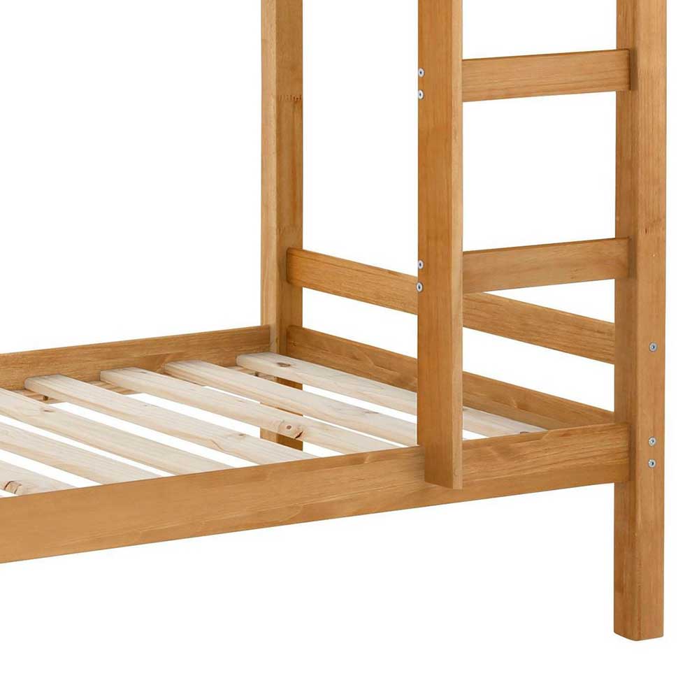 90x200 Kinder Stockbett in Kiefer Natur - Lowes