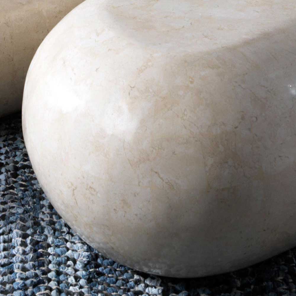 Stein Couchtisch Libria in Creme Weiß