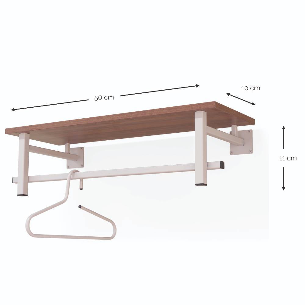 Hängegarderobe in Taupe und Walnuss Optik - Rumion