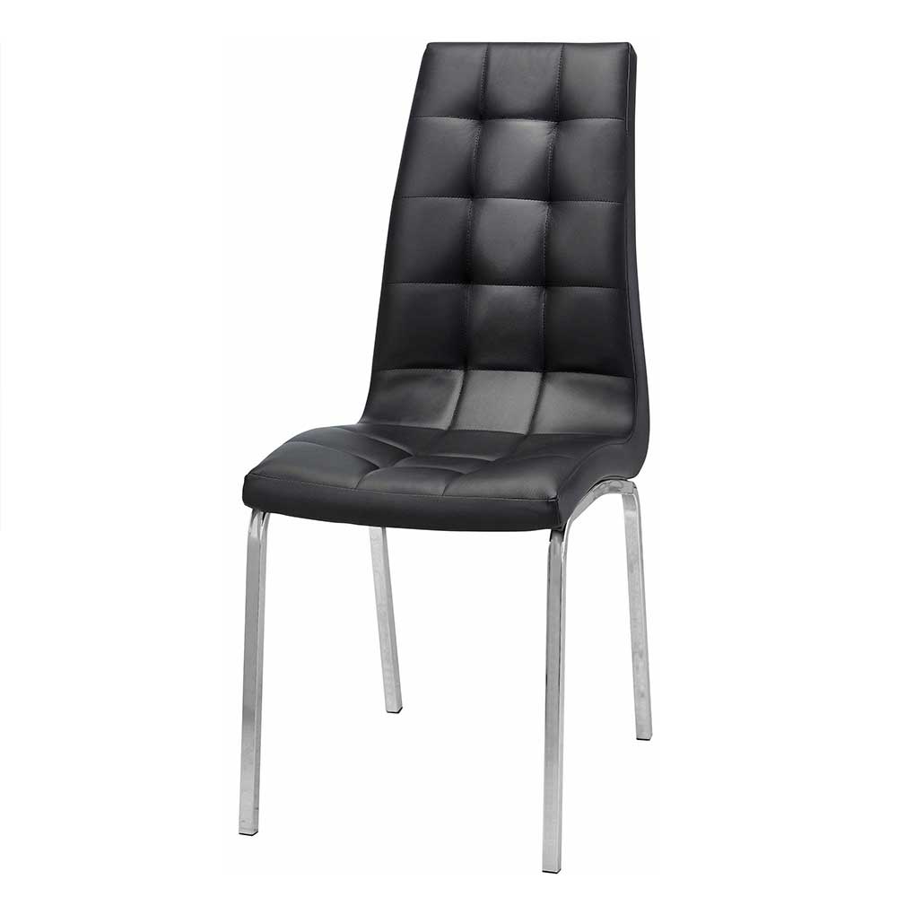 Kunstleder Esstischstühle in Schwarz - Stufanias (2er Set)