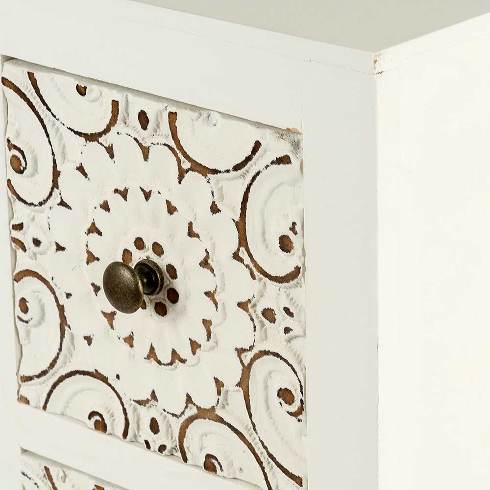 Shabby Highboard mit Ornament Muster Front - Acacio