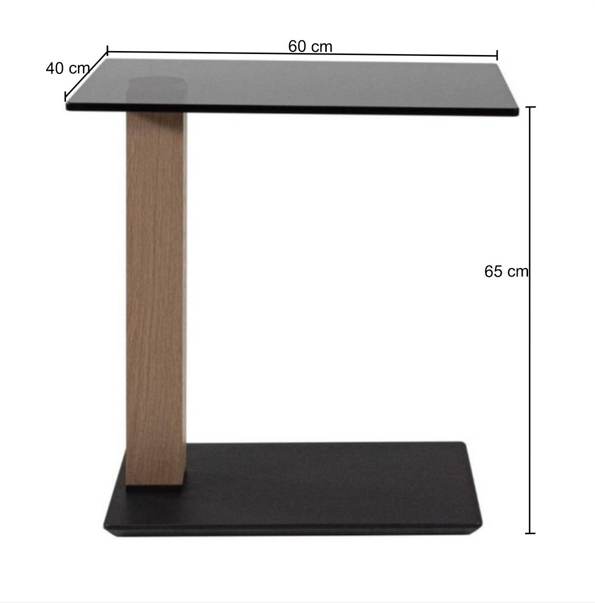 Design-Anstelltisch mit Rauchglas-Platte - Estravo