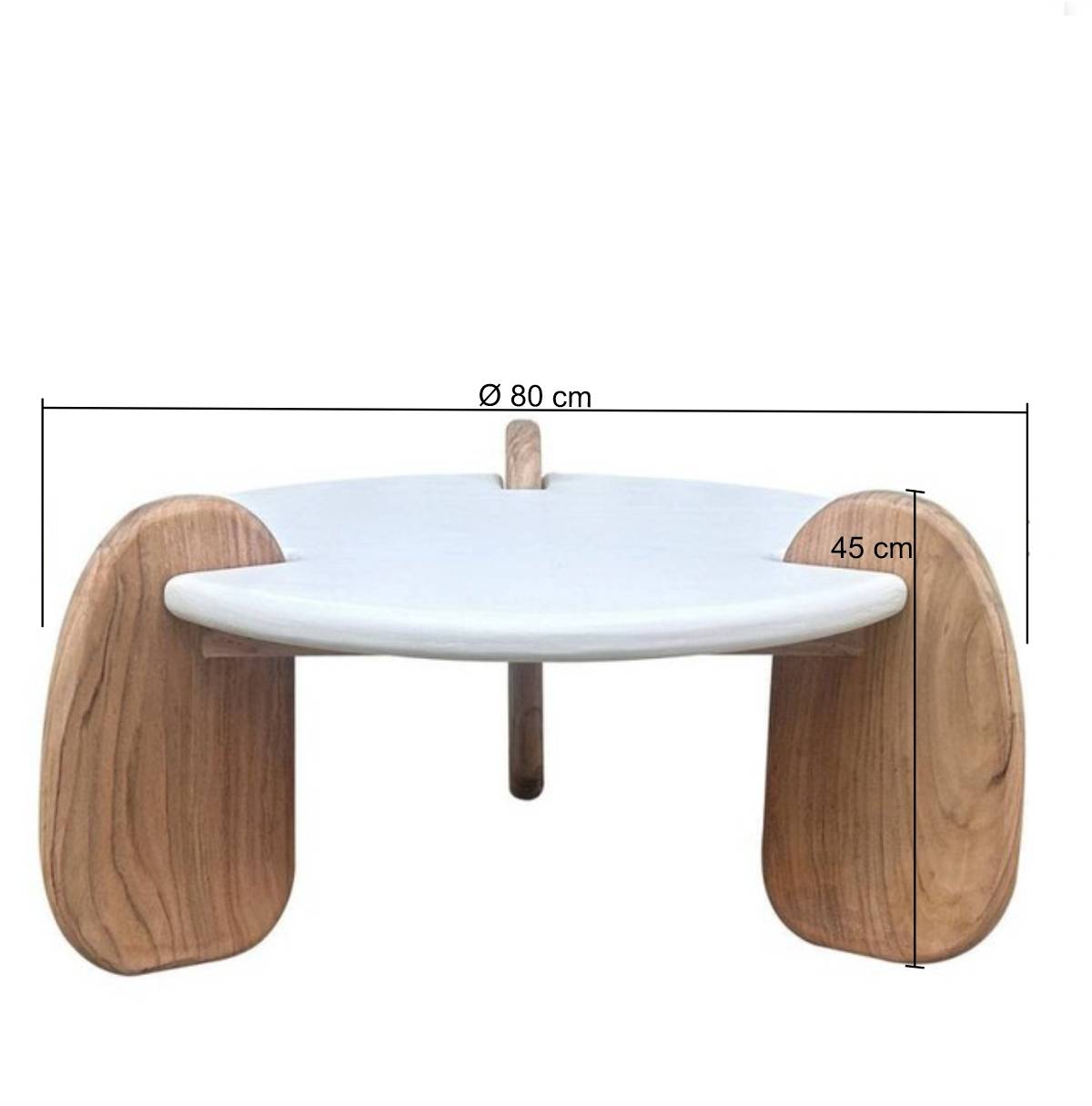 Skandi-Design-Couchtisch in Naturweiß und Akazie - Usilvea