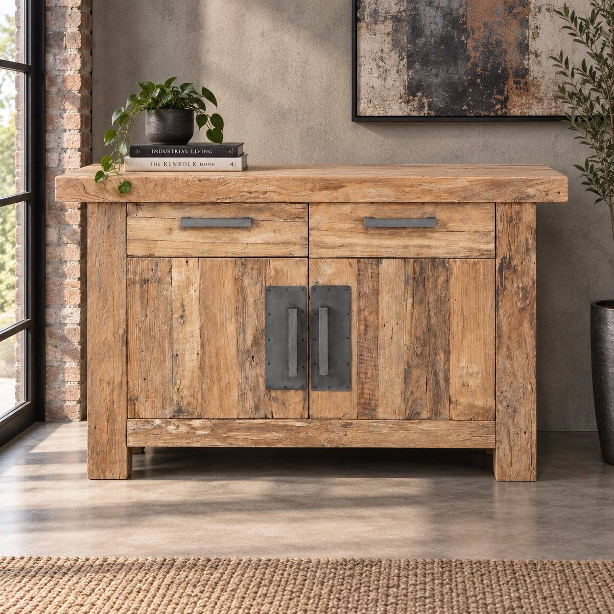 Design Sideboard Ragista aus Teak Altholz