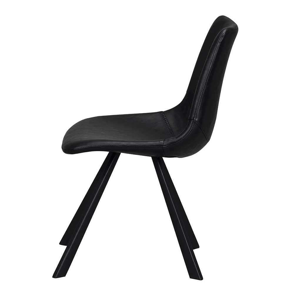 Esszimmer Schalenstuhl in Schwarz Merlin Kunstleder (2er Set)