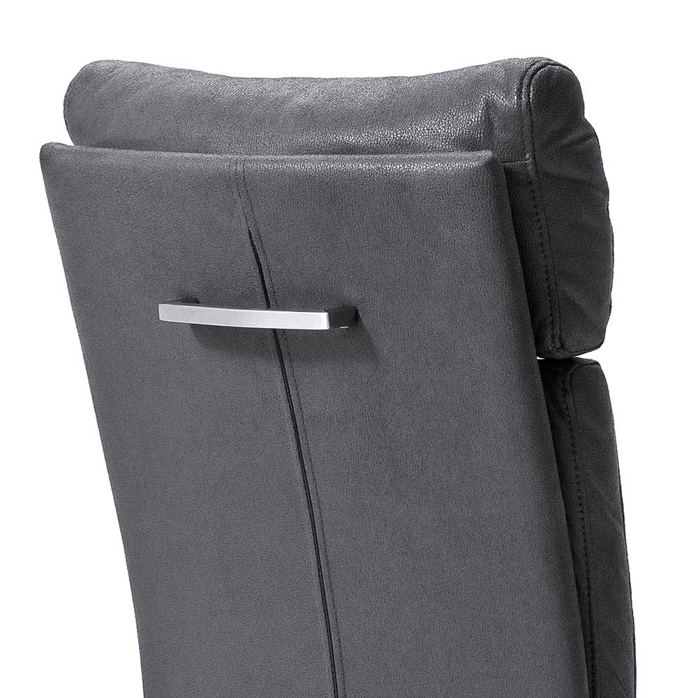 Freischwinger Rafino in Grau Webstoff (2er Set)