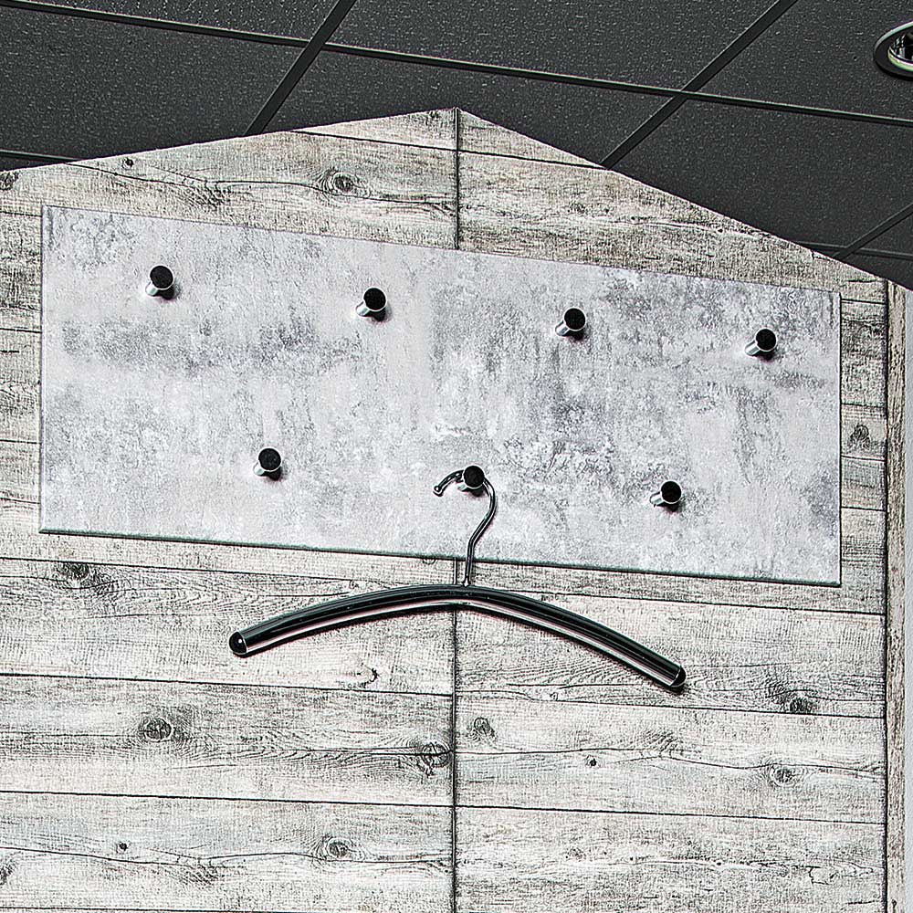 Garderobe in Beton Optik Vessina mit 7 Knopf Haken