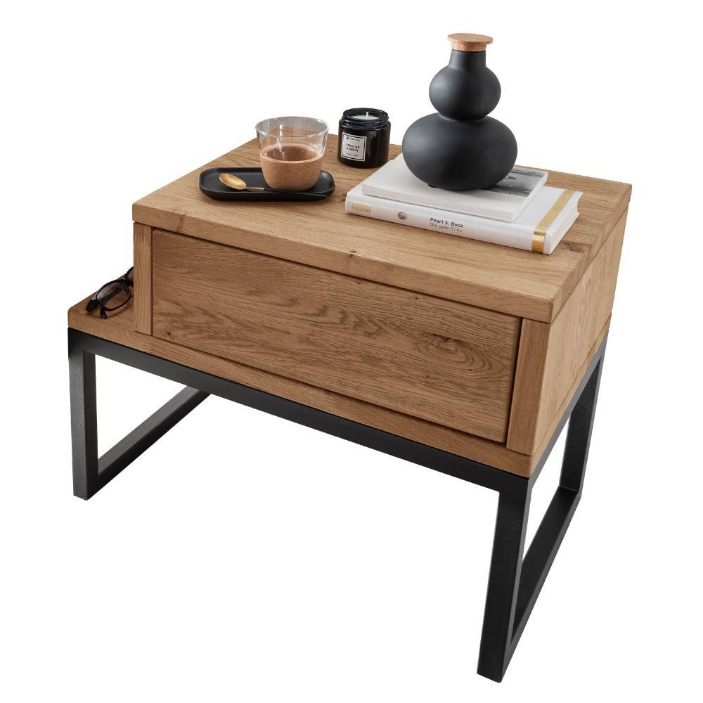 Design-Nachttisch aus Wildeiche Massivholz - Sangre