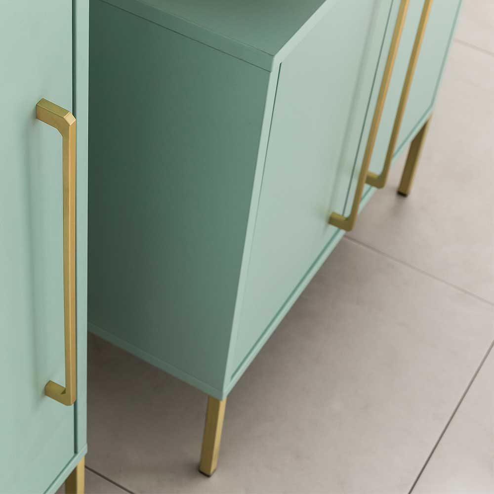Waschbeckenschrank in Mintgrün & Gold - Aparcian