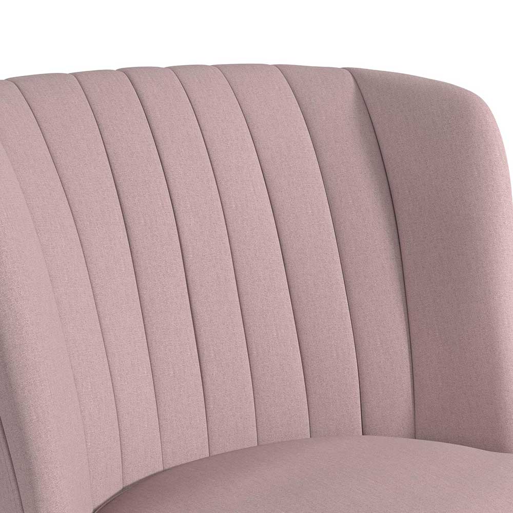 Retro Sessel in Rosa und Holz Natur - Panien