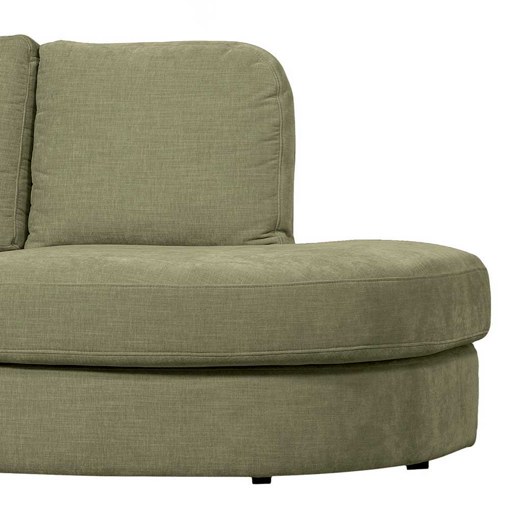 Graugrüne Couch mit Stoffbezug - Perconia