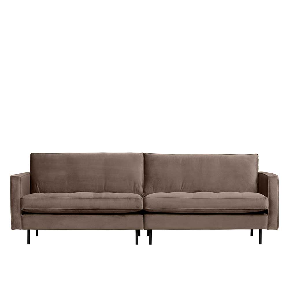 Wohnzimmer Samtcouch in Taupe Samt - Museo