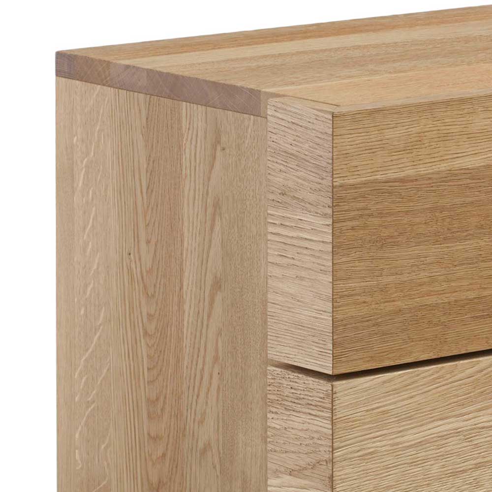 Massivholz Nachttisch Sofie mit zwei Schubladen