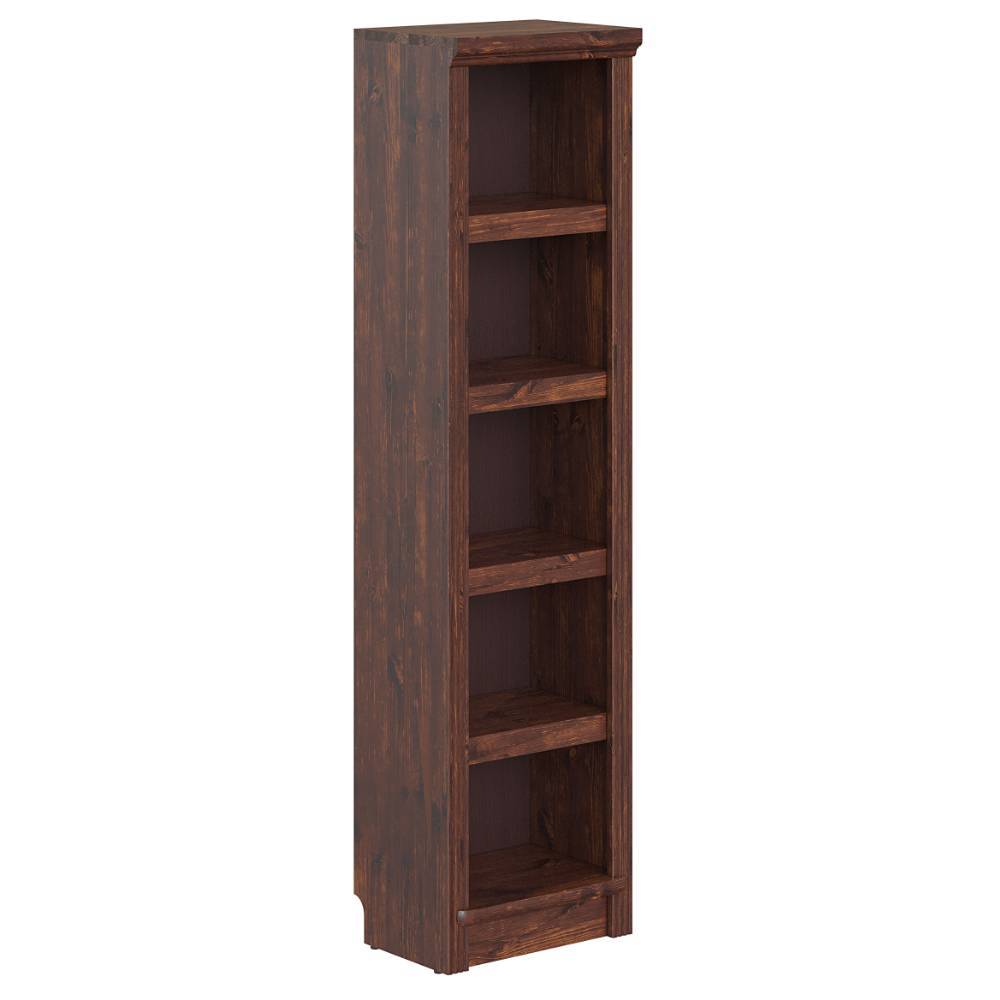 Hochwertiges dunkelbraunes Regal mit sechs offenen Fächern – Nizina